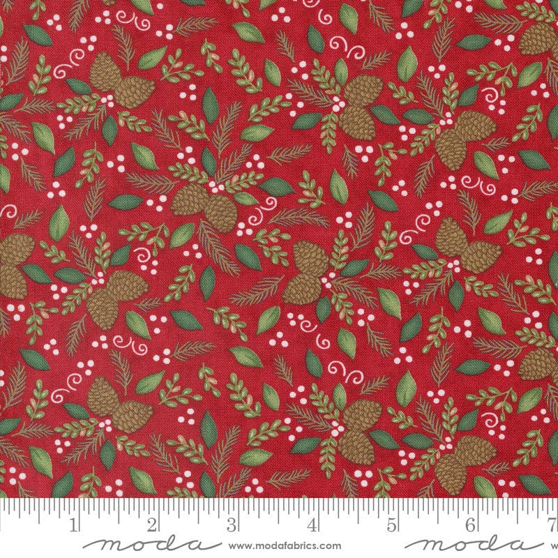 Moda Fabric Moda Woodland Winter Pinecones Cardinal Red 56094-13