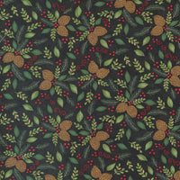 Moda Fabric Moda Woodland Winter Pinecones Charcoal Black 56094-17