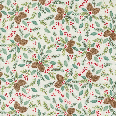 Moda Fabric Moda Woodland Winter Pinecones Snowy White 56094-11