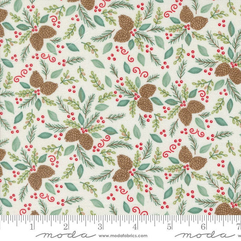 Moda Fabric Moda Woodland Winter Pinecones Snowy White 56094-11