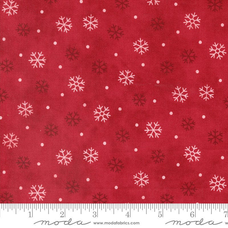 Moda Fabric Moda Woodland Winter Snowflake Cardinal Red 56097-13