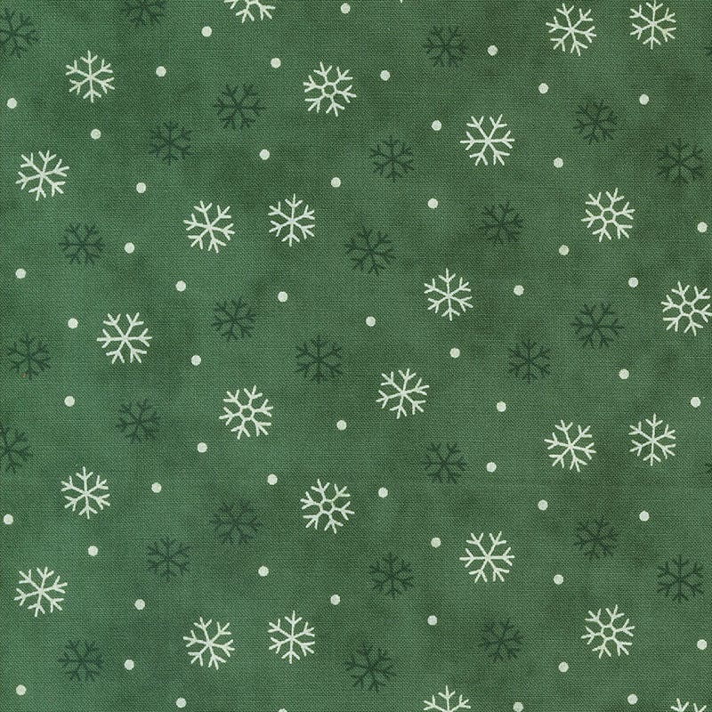 Moda Fabric Moda Woodland Winter Snowflake Pine Green 56097-14