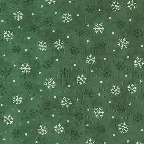 Moda Fabric Moda Woodland Winter Snowflake Pine Green 56097-14