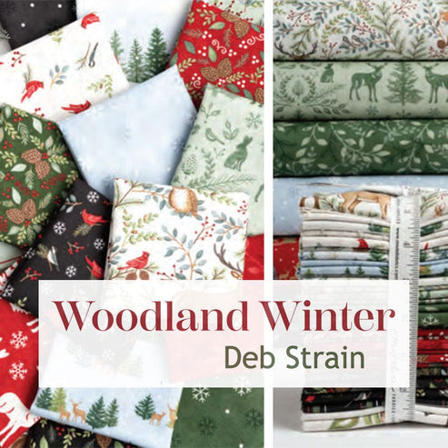 Moda Fabric Moda Woodland Winter Tiny Tree Deer Charcoal Black 56095-17