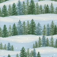 Moda Fabric Moda Woodland Winter Tree Line Sky Blue 56091-12