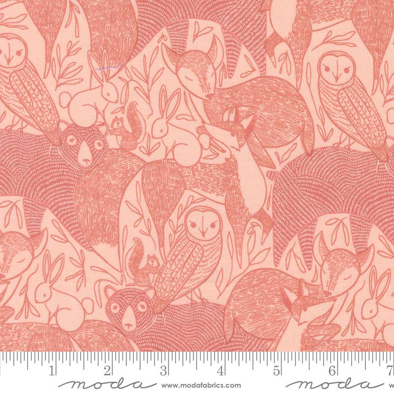 Moda Fabric Moda Woodland Wonder Animals Blush 48390-18  - The Sewing Studio