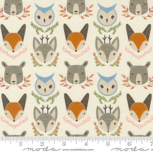 Moda Fabric Moda Woodland Wonder Bobble Heads Cloud 48392-11  - The Sewing Studio