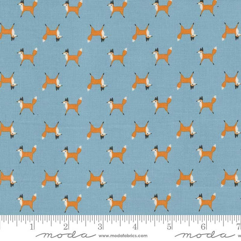 Moda Fabric Moda Woodland Wonder Fox Trot Sky 48394-16  - The Sewing Studio