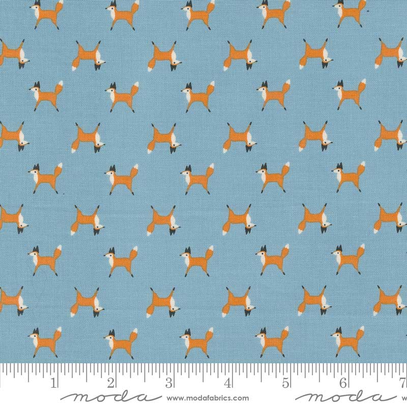 Moda Fabric Moda Woodland Wonder Fox Trot Sky 48394-16  - The Sewing Studio