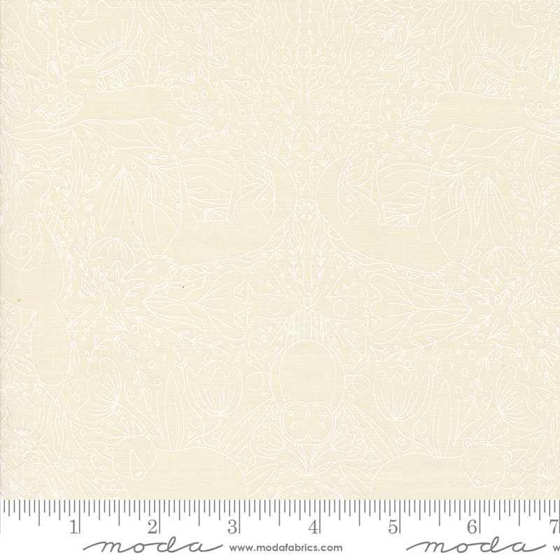 Moda Fabric Moda Woodland Wonder Frolic White 48395-31  - The Sewing Studio