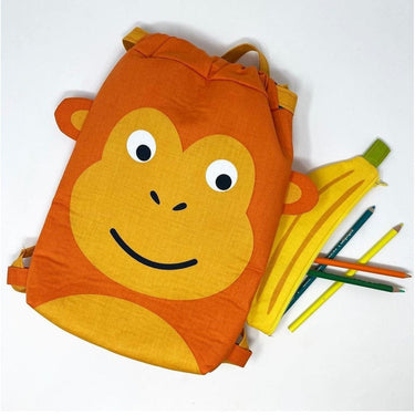 Moda Fabric Panels & Labels Moda Back To School: Fabric Monkey Backpack Panel: Multi Colour 20897-11  - The Sewing Studio for sale UK - The Sewing Studio