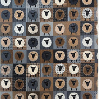 Moda Fabric Panels & Labels Moda Farmhouse Flannels III Wooly Sheep fabric Panel 49108-12F  - The Sewing Studio