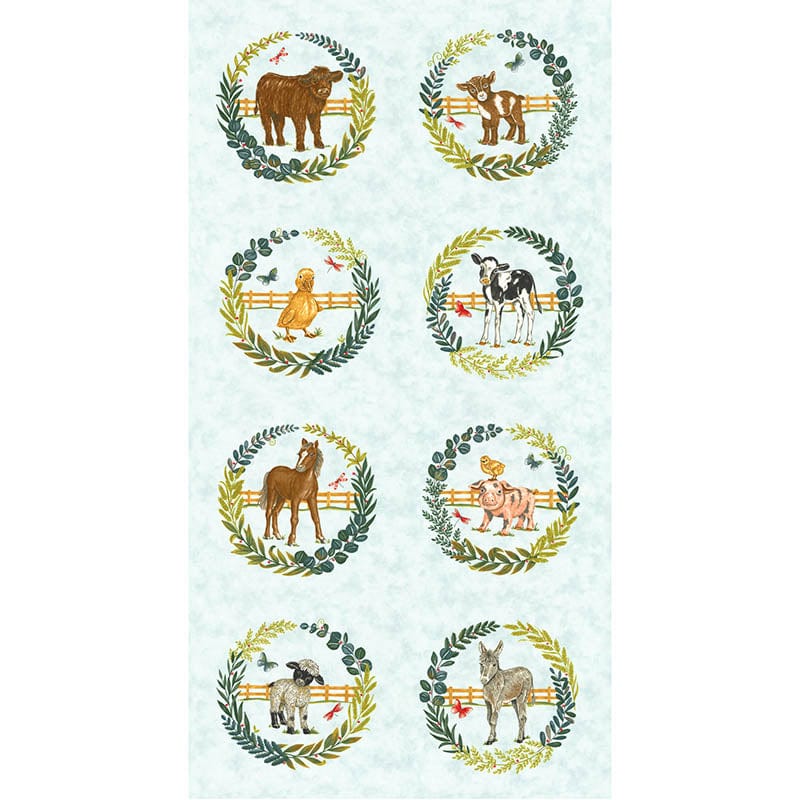 Moda Fabric Panels & Labels Moda Willows Farm Fabric Panel Sky 56109-16  - The Sewing Studio