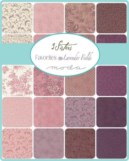 Moda Fabric Pre Cuts Moda 3 Sisters Favourites Vintage Linens Lavender Fields Jelly Roll 44361JR  - The Sewing Studio