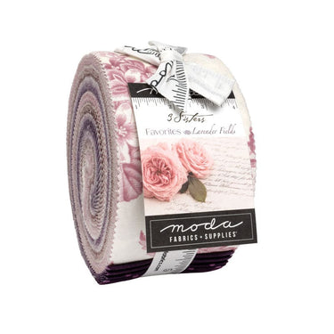 Moda Fabric Pre Cuts Moda 3 Sisters Favourites Vintage Linens Lavender Fields Jelly Roll 44361JR  - The Sewing Studio for sale UK - The Sewing Studio