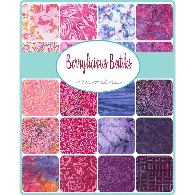 Moda Fabric Pre Cuts Moda Berrylicious Batiks Fat Quarter Pack 20 Piece 4368AB  - The Sewing Studio