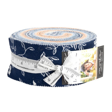 Moda Fabric Pre Cuts Moda Denim Daisies Jelly Roll 35380JR  - The Sewing Studio for sale UK - The Sewing Studio