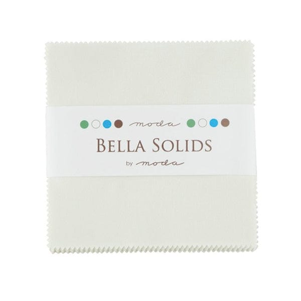 Moda Fabric Pre Cuts Moda Fabric Bella Solids Charm Pack Porcelain  - The Sewing Studio