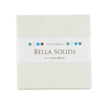 Moda Fabric Pre Cuts Moda Fabric Bella Solids Charm Pack Porcelain  - The Sewing Studio for sale UK - The Sewing Studio