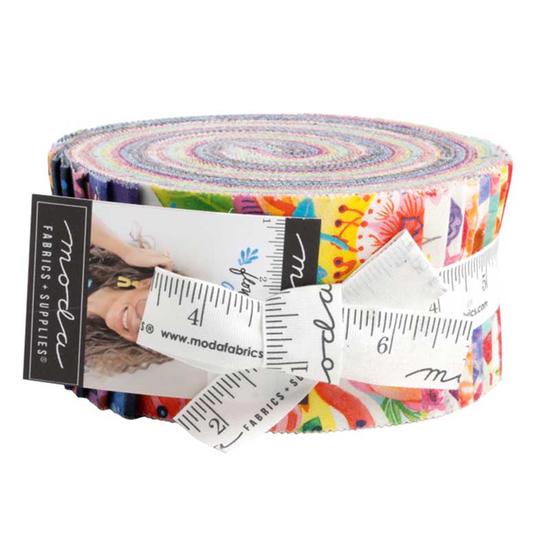 Moda Fabric Pre Cuts Moda Flower Patches Jelly Roll 21820JR  - The Sewing Studio