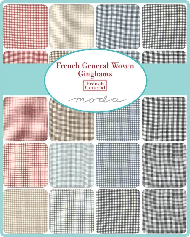 Moda Fabric Pre Cuts Moda French General Woven Ginghams Layer Cake 12223LC  - The Sewing Studio