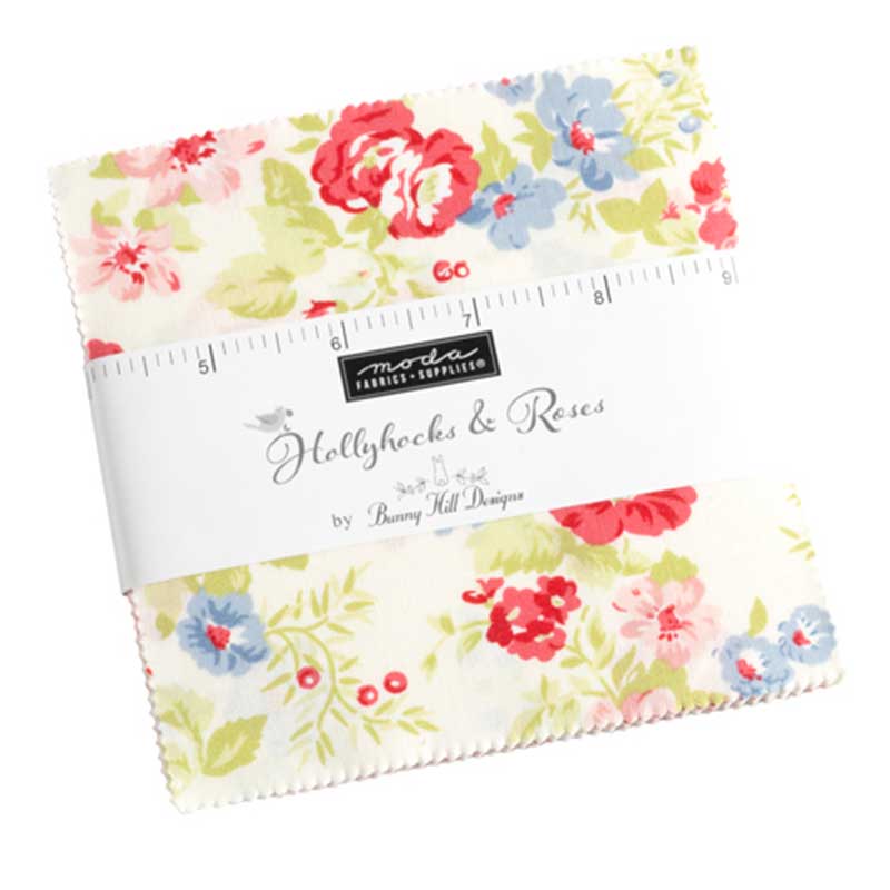 Moda Fabric Pre Cuts Moda Hollyhocks And Roses Charm Pack 3050PP  - The Sewing Studio