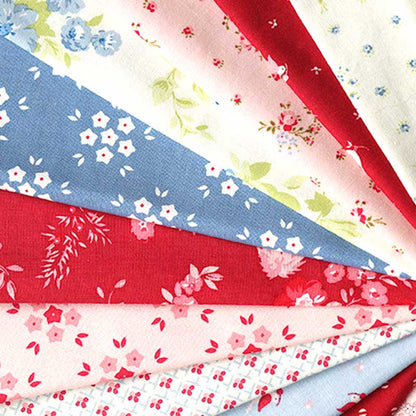 Moda Fabric Pre Cuts Moda Hollyhocks And Roses Charm Pack 3050PP  - The Sewing Studio