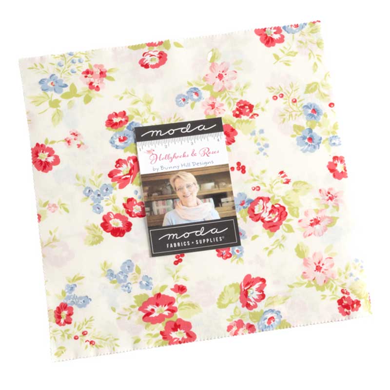 Moda Fabric Pre Cuts Moda Hollyhocks And Roses Layer Cake 3050LC  - The Sewing Studio