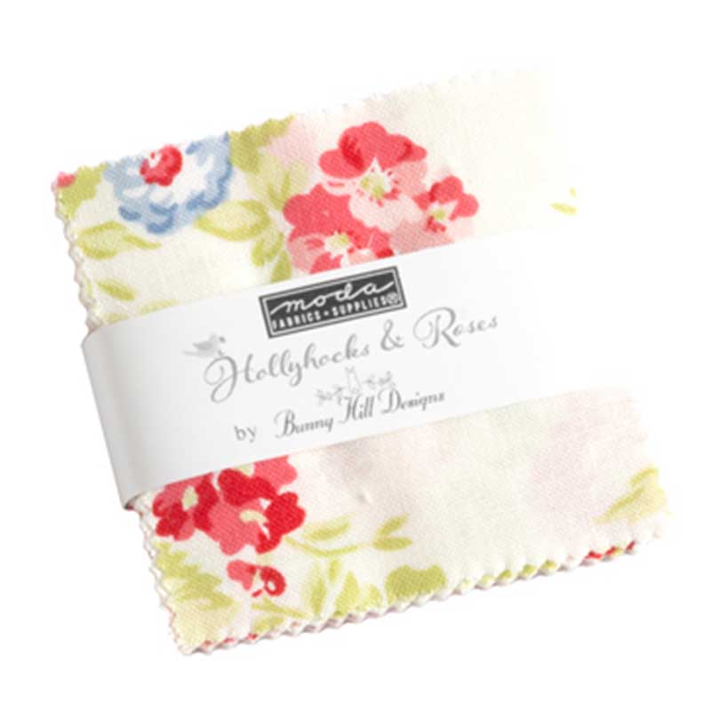 Moda Fabric Pre Cuts Moda Hollyhocks And Roses Mini Charm 3050MC  - The Sewing Studio