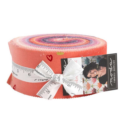 Moda Fabric Pre Cuts Moda I Heart Ombre Metallic Jelly Roll 10875JRM  - The Sewing Studio