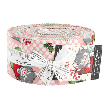 Moda Fabric Pre Cuts Moda Kitty Christmas Jelly Roll 31200JR  - The Sewing Studio for sale UK - The Sewing Studio