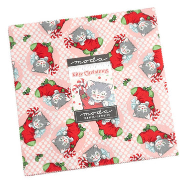 Moda Fabric Pre Cuts Moda Kitty Christmas Layer Cake 31200LC  - The Sewing Studio for sale UK - The Sewing Studio