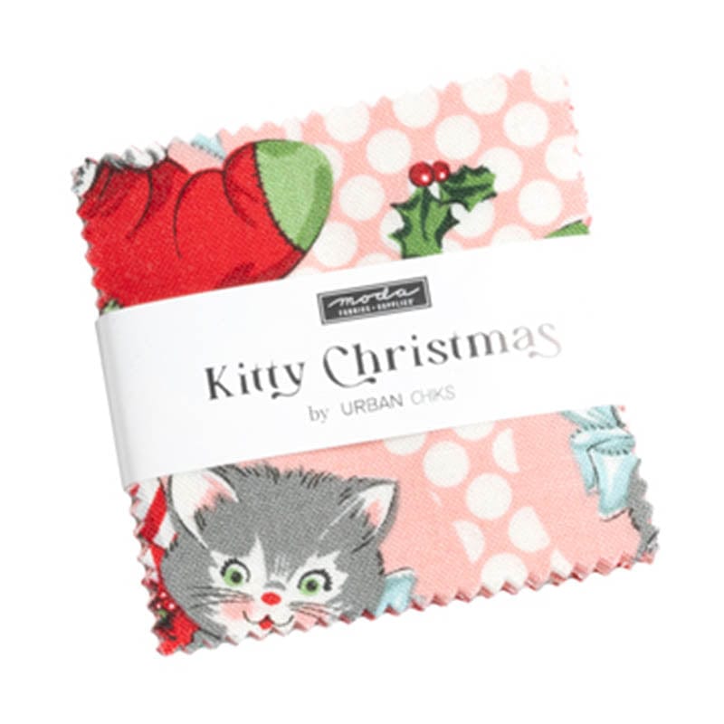 Moda Fabric Pre Cuts Moda Kitty Christmas Mini Charm 31200MC  - The Sewing Studio