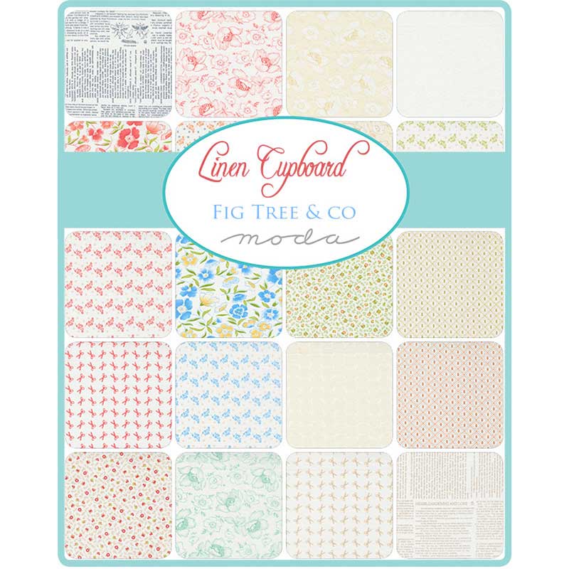 Moda Fabric Pre Cuts Moda Linen Cupboard Charm Pack 20480PP  - The Sewing Studio