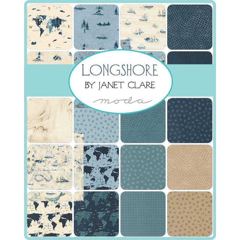 Moda Fabric Pre Cuts Moda Longshore Charm Pack 24610PP  - The Sewing Studio