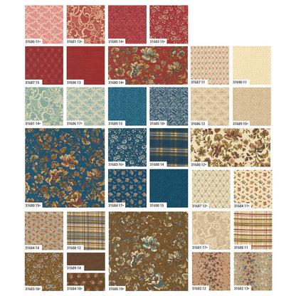 Moda Fabric Pre Cuts Moda Lydias Lace Fat Quarter Pack 33 Piece 31680AB  - The Sewing Studio