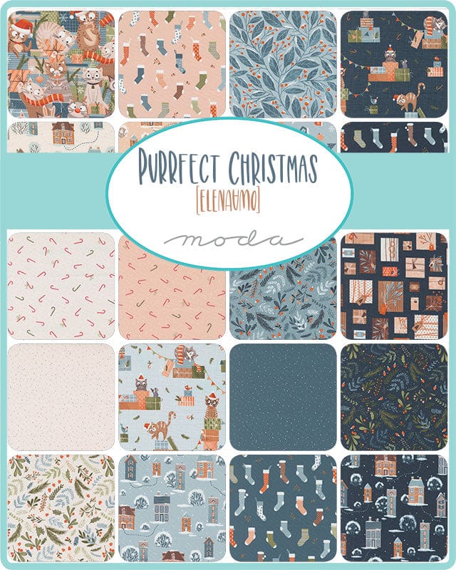 Moda Fabric Pre Cuts Moda Purrfect Christmas Jelly Roll 39040JR  - The Sewing Studio