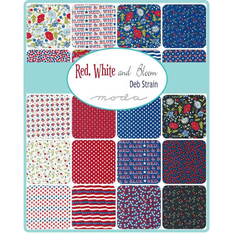 Moda Fabric Pre Cuts Moda Red White And Bloom Charm Pack 56110PP  - The Sewing Studio