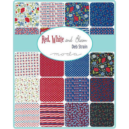 Moda Fabric Pre Cuts Moda Red White And Bloom Charm Pack 56110PP  - The Sewing Studio