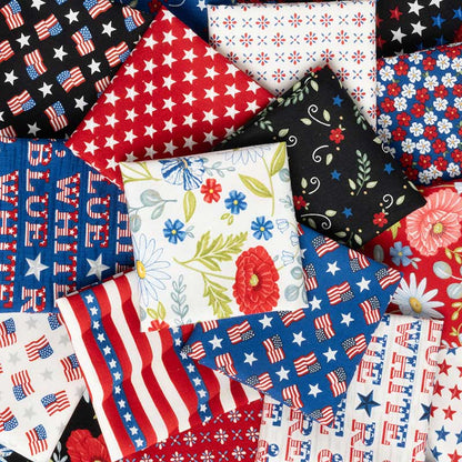 Moda Fabric Pre Cuts Moda Red White And Bloom Charm Pack 56110PP  - The Sewing Studio