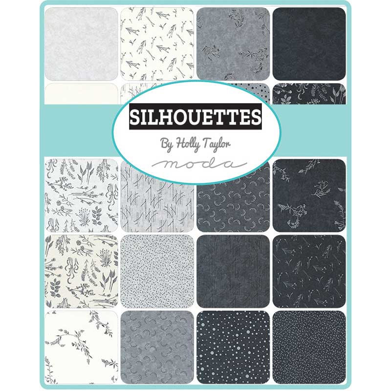 Moda Fabric Pre Cuts Moda Silhouettes Mini Charm 6930MC  - The Sewing Studio