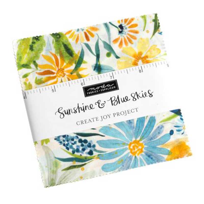 Moda Fabric Pre Cuts Moda Sunshine And Blue Skies Charm Pack 39820PP  - The Sewing Studio