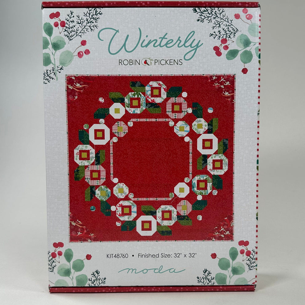 Moda Fabric Pre Cuts Moda Winterly Little Posy Wreath Quilt Kit  - The Sewing Studio