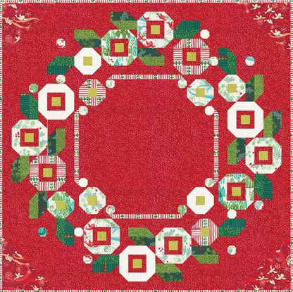 Moda Fabric Pre Cuts Moda Winterly Little Posy Wreath Quilt Kit  - The Sewing Studio