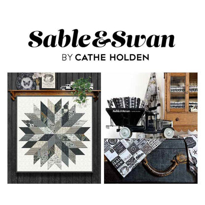 Moda Sable Swan Collage Patchwork Ebony Porcelain 7441-11 Lifestyle Image