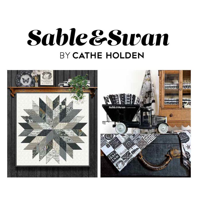 Moda Sable Swan Black Patchwork Ebony Porcelain 7450-11 Lifestyle Image