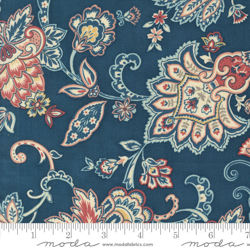 Moda Sandalwood Fleur Paisley Indigo 44382-14 Ruler Image