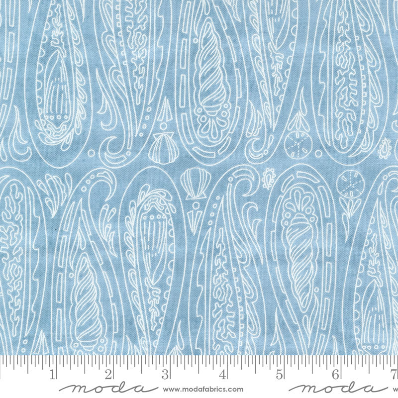 Moda Serena Shores Paisley Shells Breeze 48772-16 Ruler Image