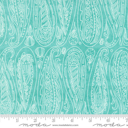 Moda Serena Shores Paisley Shells Aqua 48772-21 Ruler Image