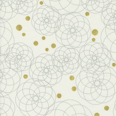 Moda Shimmer Metallic Swirling Circles Ivory 1842-11M Main Image